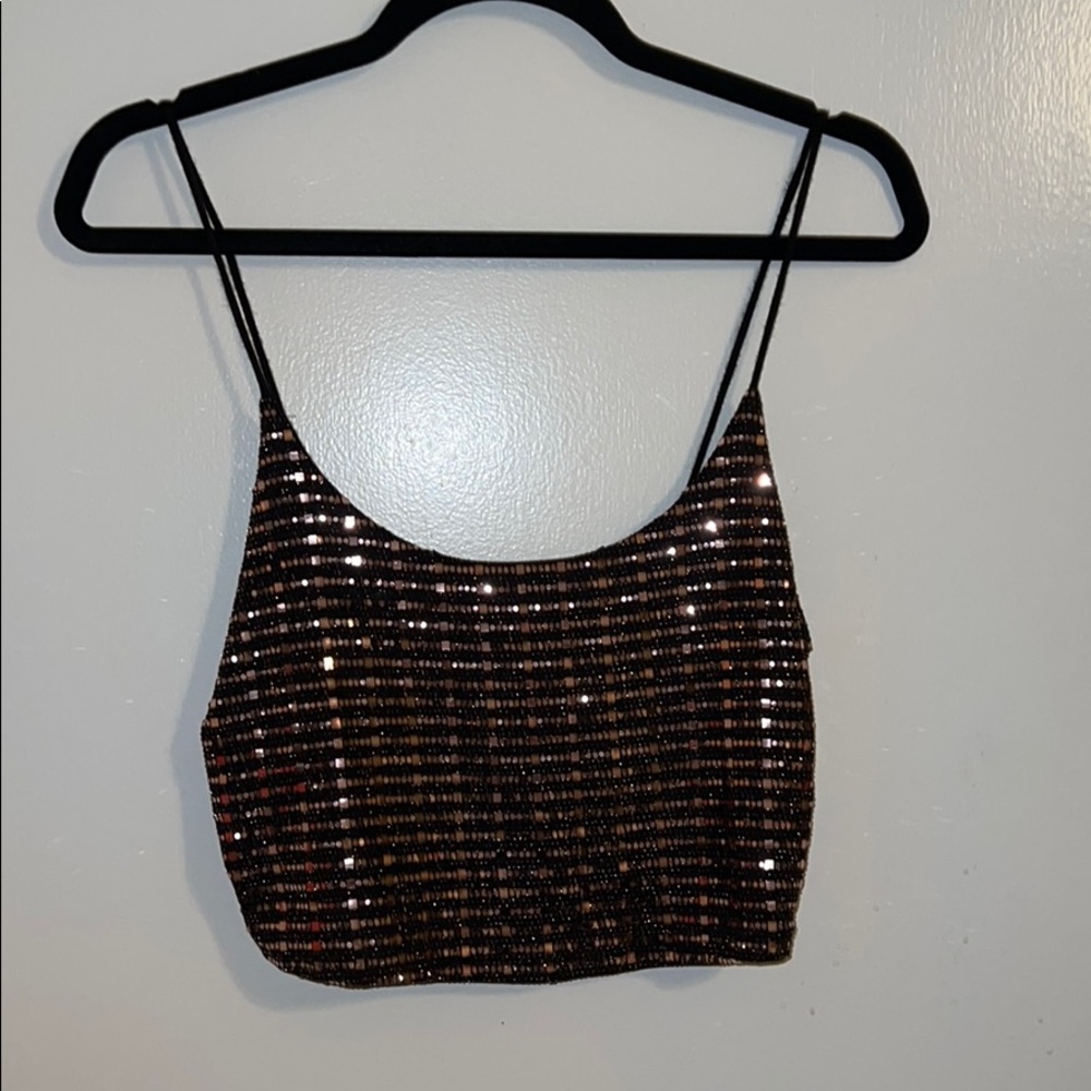 NYE Sequin Crop Tank